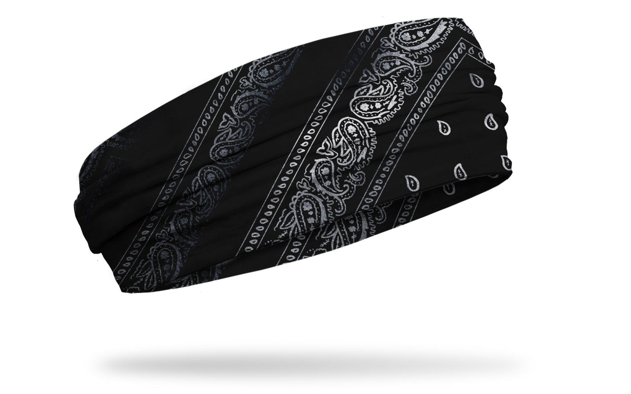 right side view black and white distressed paisley bandana print JUNK big bang headband