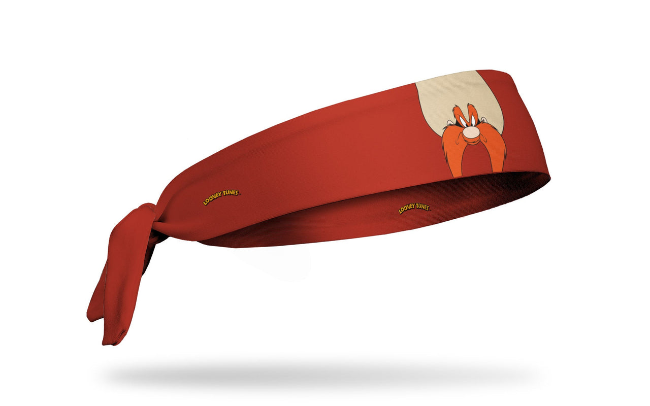 maroon headband with Looney Tunes Yosemite Sam oversized face view design